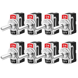 FULARR 8Pcs Professional Car Toggle Switch, ON/Off 2 Position SPST Auto Rocker Switch, 2 Terminal Pin Rocker Toggle Switch, for Car Auto Truck Boat –– 10A 125VAC / 6A 250VAC