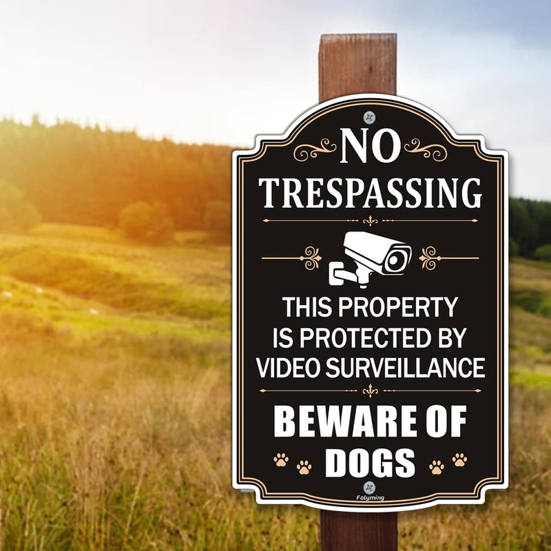 2 Pack No Trespassing This Property is Protected by Video