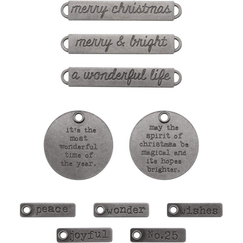 Tim Holtz - Advantus ADORNMENTS IDEA-OLOG Xmas, Antique Nickel Christmas