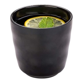 Restaurantware Voga 8 Ounce Tea Cup 10 Traditional Japanese Tea Cups - Dishwashable Asian Inspired Black Melamine Yunomi Tea Cups Shatterproof For Matcha Or Green Tea