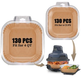 Air Fryer Liners Disposable for Ninja Crispi, 260 PCS Parchment Paper for Ninja Crispi 4-in-1 Portable Glass Air Fryer Cooking System, Non-Stick Airfryer Parchment Paper Liners for Ninja Crispy ﻿