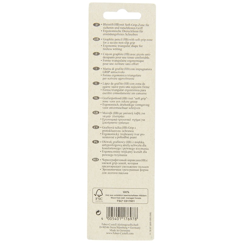 Faber-Castell Grip 2001 117697 Pencils Set of 6 HB Hardness
