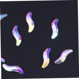 Ipetboom 10pcs Ab Flat Back Nail Art Gems s Shape Rhinestones for DIY Nail Decor Crafting and Home Decoration for Natural