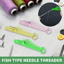 SHBAOCH 30-Count Needle Threaders Sewing Machine Simple Fish Type Elderly Guide Plastic Needle Point Threading Tool Automatic for Hand Sewing DIY Craft