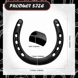 Shimeyao Cast Iron Horseshoe Bulk 4.5 x 4.3 Inch Horseshoes for Adults Wall Hung Good Luck Handmade Christmas Decorations Horse Theme Party Wedding Birthday Supplies(Black, 40 Pcs)