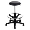Pemberly Row Contemporary Adjustable Backless Drafting Chair in Black