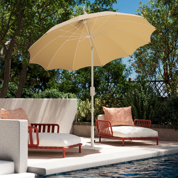 LAUSAINT HOME 9ft Pagoda Patio Umbrella with 360° Rotation, Deluxe