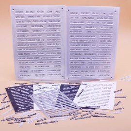 Alinacutle 82 Sentiments Stripe Clear Stamps with Tag Die, Sentiment Stamp Banner,Paper Craft Metal Die Cuts,Scrapbooking Cutting,2PC Stamp Sheets + 1PC Cutting DIE