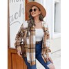 IN'VOLAND Women's Plus Size Flannel Plaid Shacket Casual Button Down
