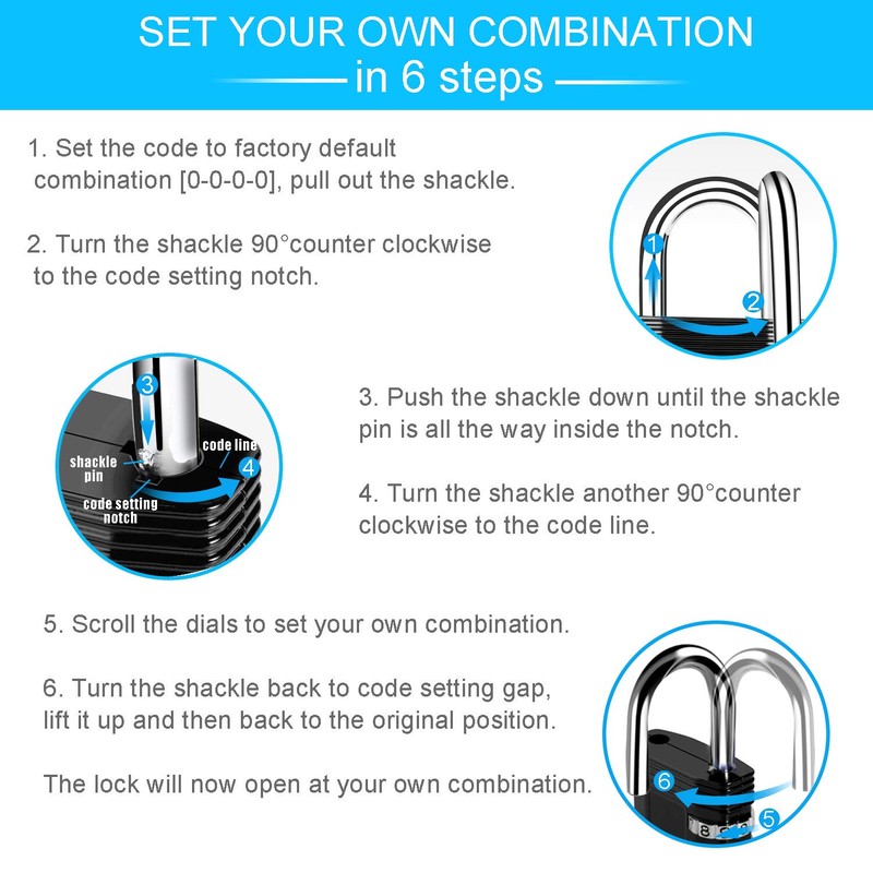 ZHEGE Combination Padlock, 4 Digit Padlock for Gym Locker, School