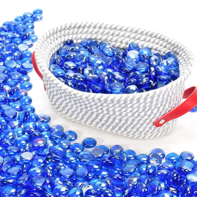 3/4 Inch Pacific Blue Fire Glass Beads for Fire Pit,