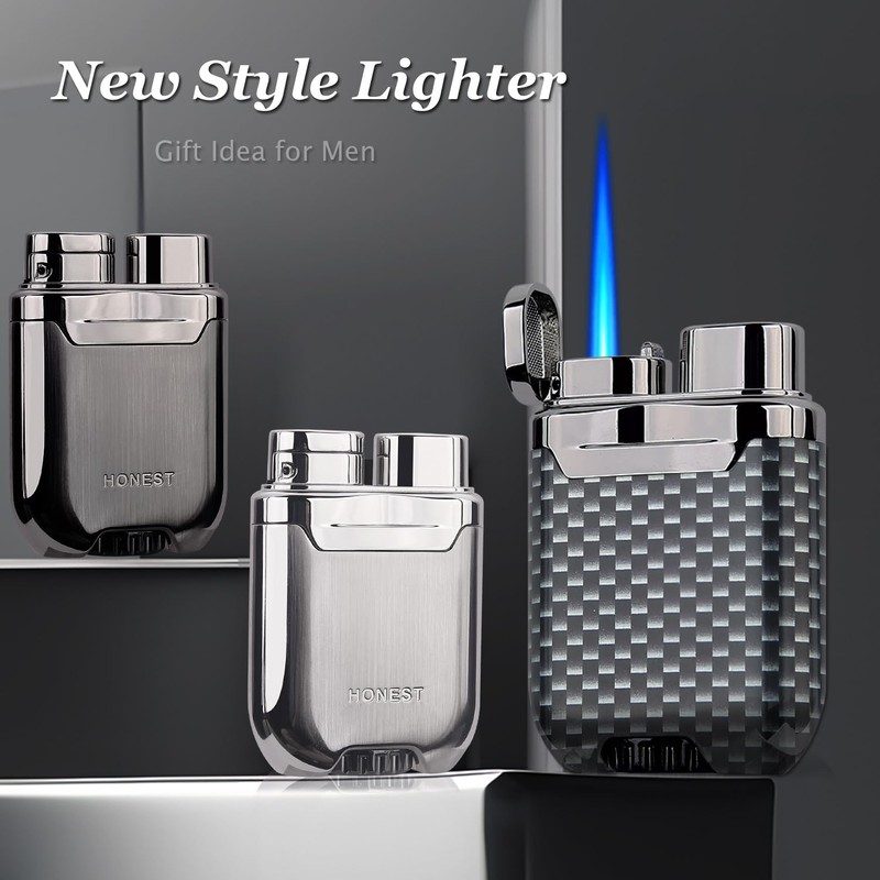HONEST Torch Lighter Butane Gas refillable Windproof Lighter Mens Gifts