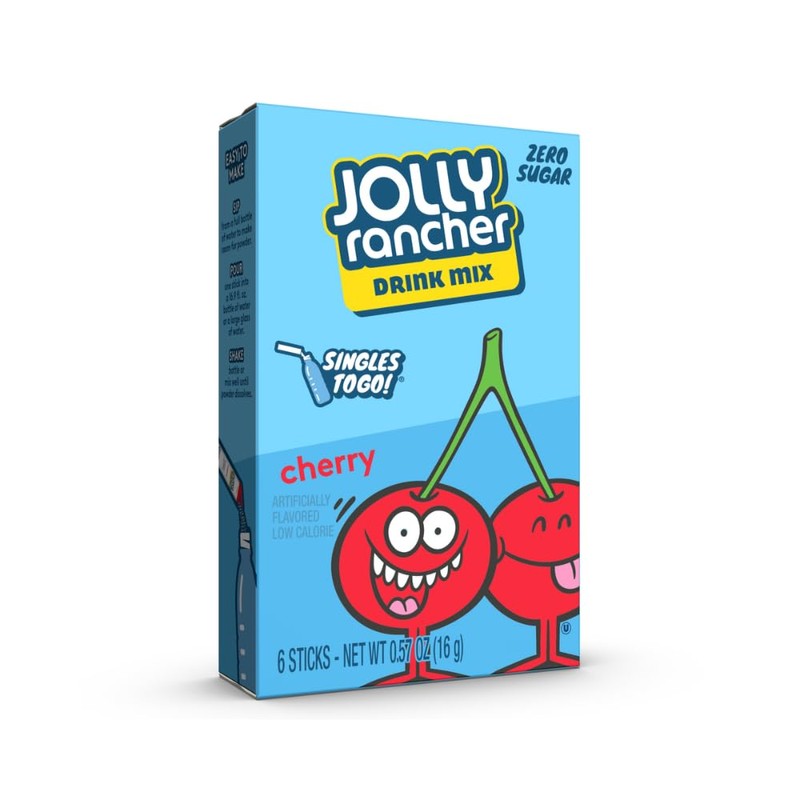Jolly Rancher SINGLES TO GO! Cherry, 6 boxes with 6