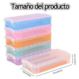 WEZCHUGHAOL Caja de lápiz de plástico, caja crayón translúcido con tapa y botón Snap, Cajas de Lápices de Gran Capacidad, Caja Organizadora de Almacenamiento de Suministros de Oficina (Naranja)