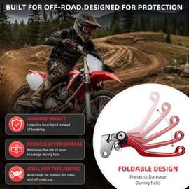 Motorcycle CNC Aluminum Brake Clutch Lever Pivot Handle for CRF125F CRF 125F 2014-2026 Pit Dirt Bike(Red)
