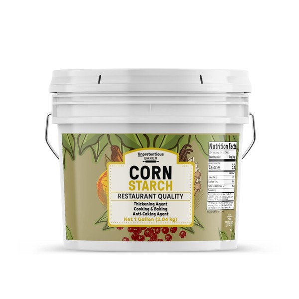 Unpretentious Corn Starch, 1 Gallon, Resealable Bucket, Thickening Agent, For Bulk Baking & Cleaning Use