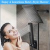 6'' Square High Pressure Rain Black Shower Heads with Handheld