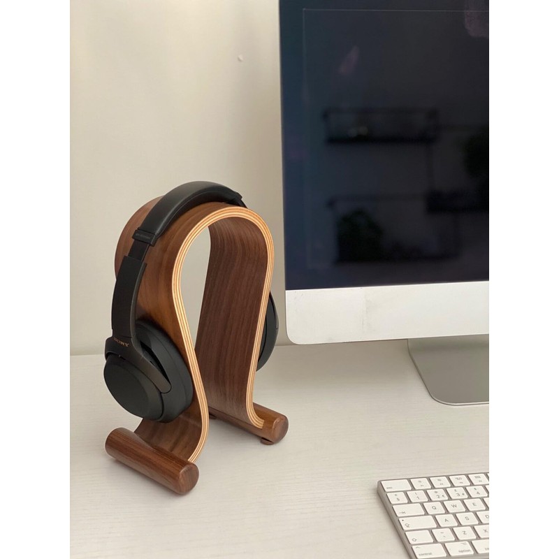 IQ Labs Gaming Headphone Stand Wooden Headest Hanger/Holder/Mount Omega Walnut