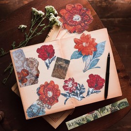 GLKTOPO 24 Sheets Vintage Plant Animal Pattern Scrapbook Paper Pad 6 inches Scrapbooking CardStock Decopage Origami Decorative Paper for DIY Card Making Journaling Materials Supplies