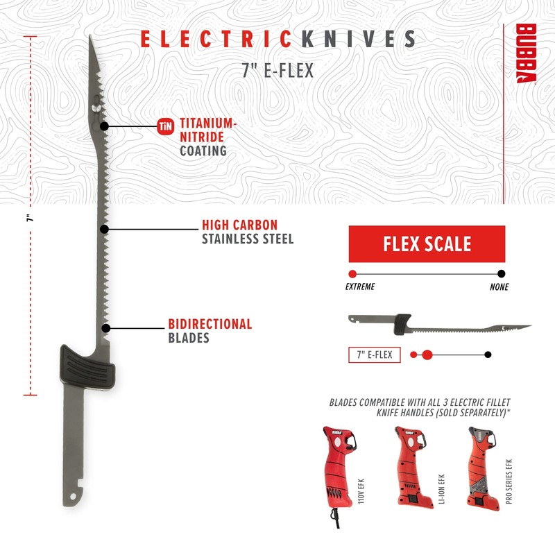 BUBBA 7 Inch E-FLEX Electric Fillet Blade with Ti-Nitride Coated