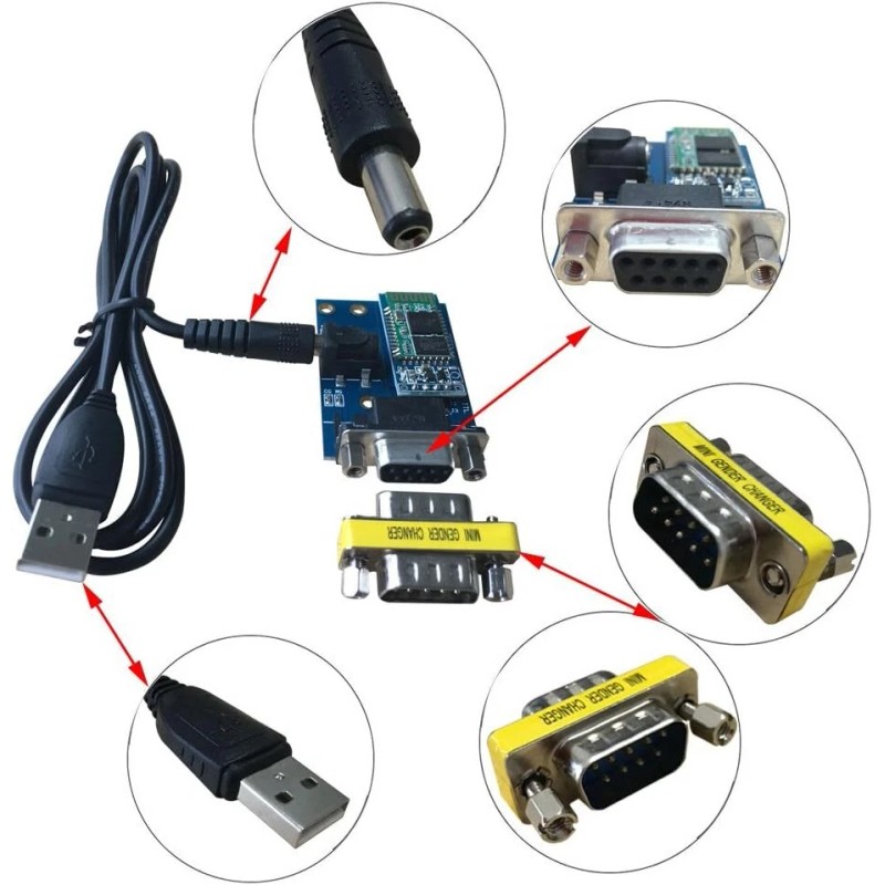 DSD TECH Bluetooth Rs232 Adapter Sh B23a Wireless Serial Communicator