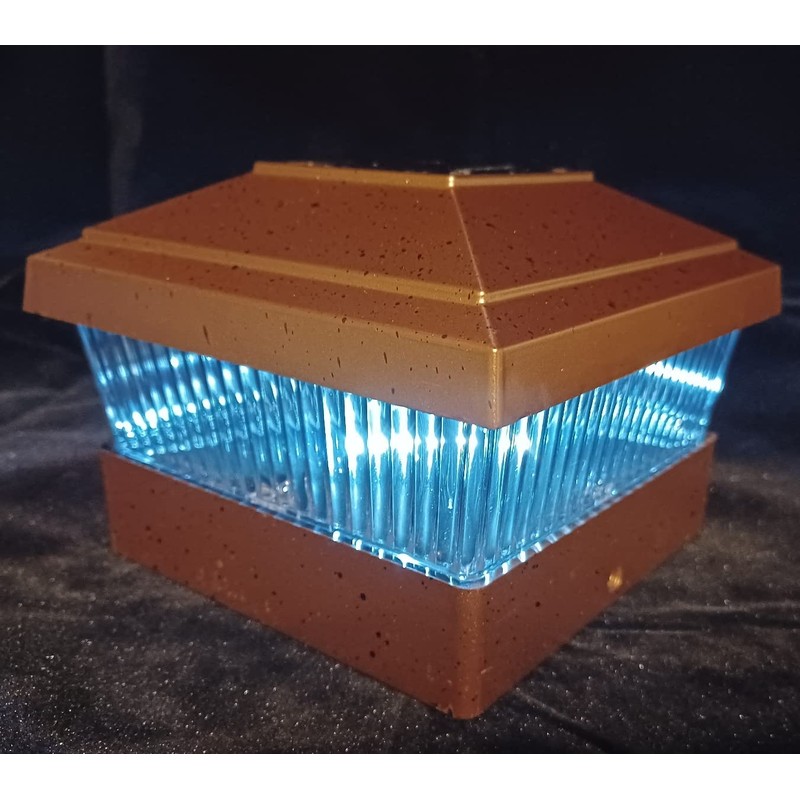 4 Pcs Solar Copper Color Square Plastic Post Fence Cap