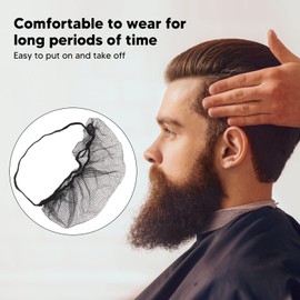 GRCFUMO 100 Pcs Beard Cover, Beard Bonnet, Comfortable Beard Nets, Beard Bandana, Nylon Breathable Beard Protectors with Elastic Band for Men Facial Hair