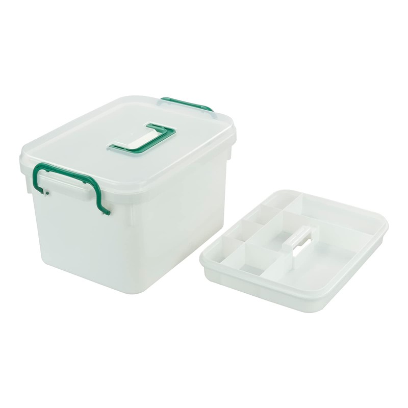 DynkoNA Caja de PláStico con Tapa y Asa, 1 Paquete,