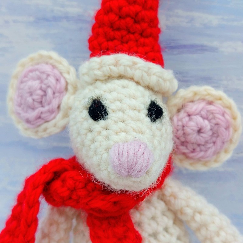 Crochet Pattern - Christmas Mice - Printed A5 Mouse Toy