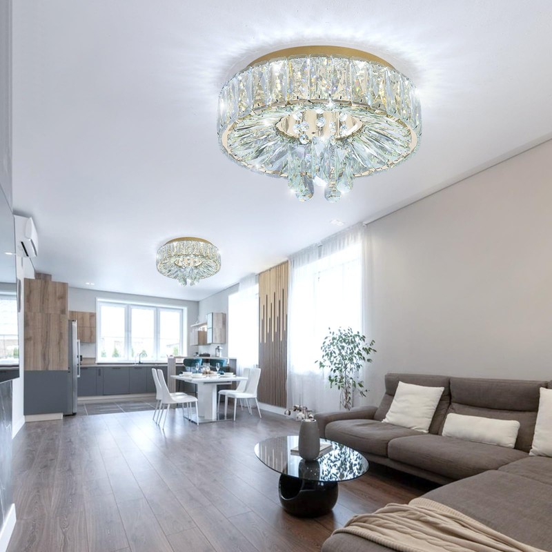 dolria Mini Chandelier Modern Crystal Chandeliers for Hallway LED Flush