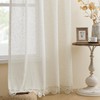 Gibelle Beige Boho Farmhouse Living Room Curtains 63 Inch Length,