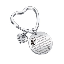 JIUSHUN Panda Keychain - Panda Bear Keychain Vet Tech Gift, Animal Jewelry for Animal Lover Charm Jewelry for Daughter, Best Friend Key Chain