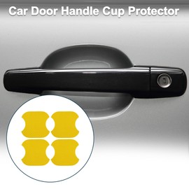 TUCKBOLD Car Magnet Car Door Handle Scratch Protector 91x93mm Anti-Scratches| Door Handle Protective Film Fiber Yellow 4 Pcs