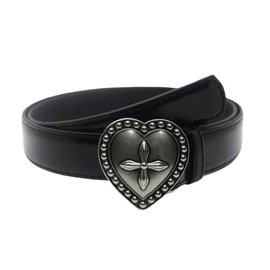 Caviotess Western Belt Strap for Women Girls Fashion Heart Leather Bucket Belt Y2K Punk Tooled Belts for Pants Dress
