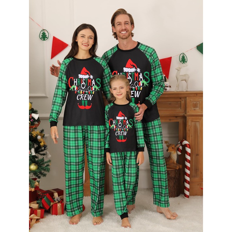 Naiyafly Matching Family Christmas Pyjamas Set Santa Clause Deer Print
