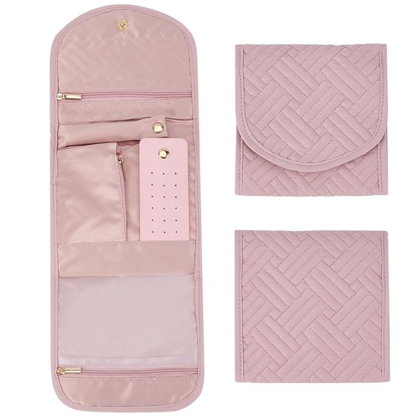 CREATCABIN Travel Jewelry Organizer Travel Jewelry Case Small Foldable Jewelry
