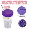 15 PCS Drink Covers Anti Spike, Reusable & Washable Anti