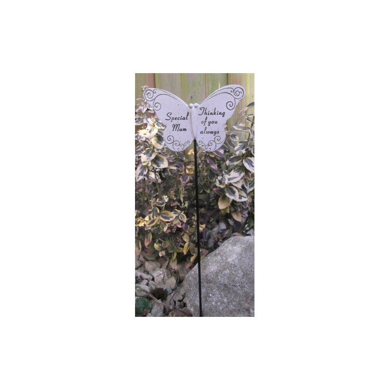 Memorial Butterfly Special Mum on Stick , Put By Grave