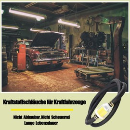 Petrol Hose Kit, Fuel Hose 2 m, Petrol Hose Diameter 6 mm with 10 Hose Clamps, 2 Fuel Filters, for Car, Motorcycle, Lawnmower