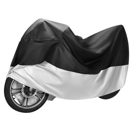 Motorcycle Cover, Waterproof, Thick, Anti-Theft, UV Protection, Dustproof, Rainproof, Snowproof, UV Protection, Durable, Durable, Motorcycle Body Cover, Windproof Belt & Lock Hole, Storage Bag Included (XXL)