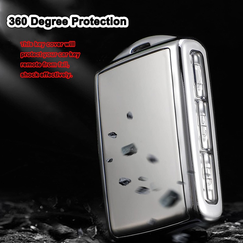 Arruweer Key Fob Cover for Volvo Full Protection Soft TPU