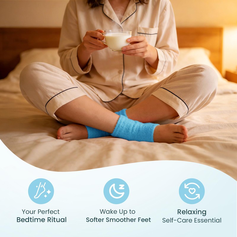 Welnove Moisturizing Heel Socks for Cracked Feet, 2 Pairs Foot
