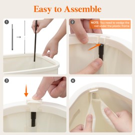 Lifewit 105L Large Laundry Basket with Lid, Laundry Hamper with Plastic Handles and Removable Bag, Foldable Tall Dirty Clothes Hampers for Laundry for Laundry Room, Bedroom, Bathroom, Dorm, White