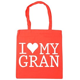 Hippowarehouse I Love My Gran Tote Shopping Gym Beach Bag 42cm x38cm, 10 litres