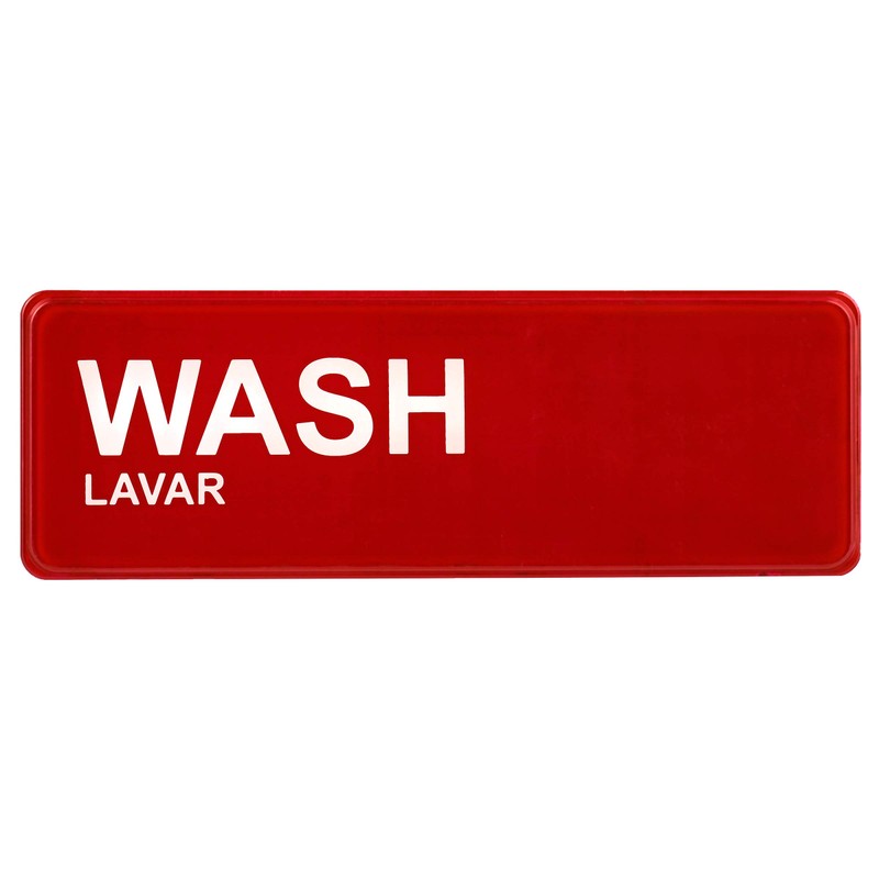 Alpine Industries Wash, Rinse, Sanitize Signage - 3 Compartment Commercial