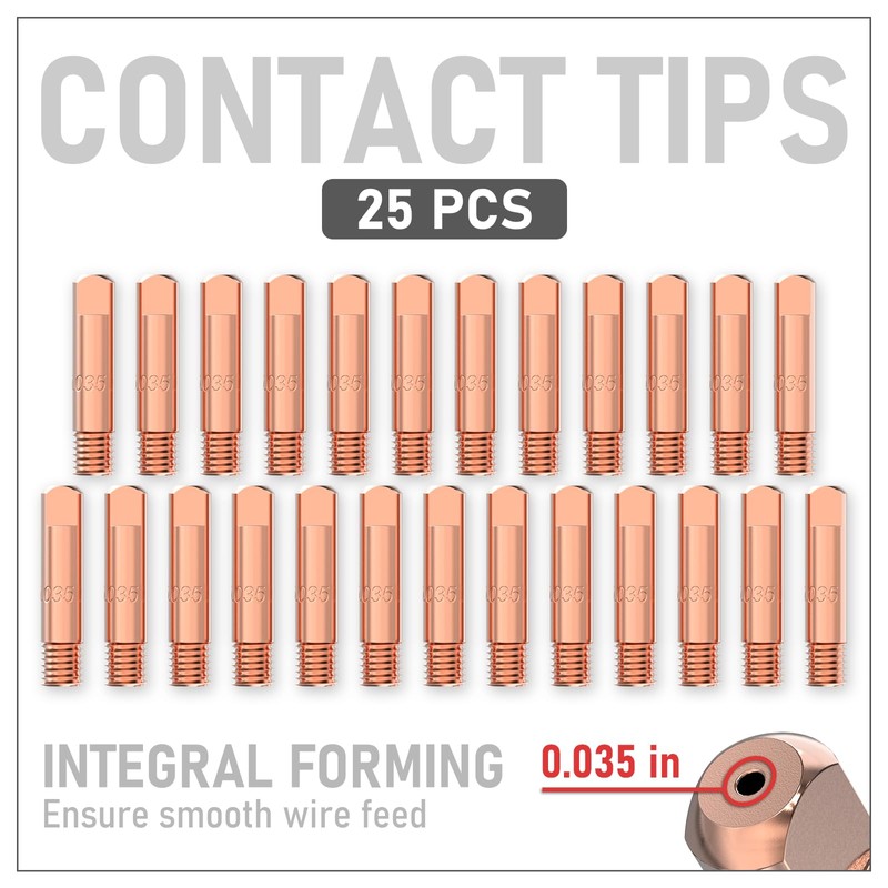 YESWELDER 25-pk MIG Welding Contact Tip 11-35 (0.035") for Lincoln