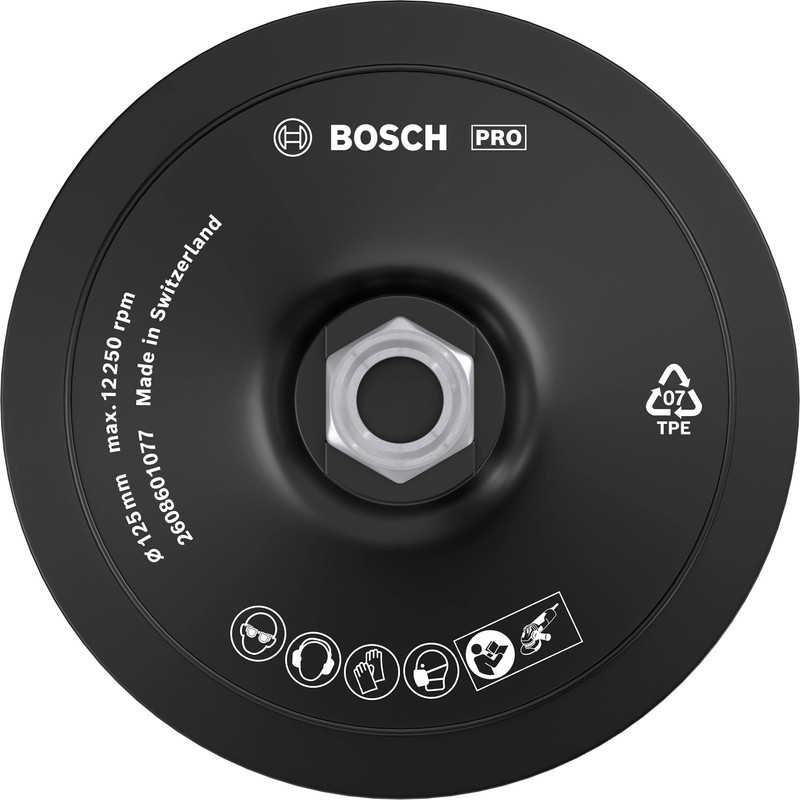 Bosch 2608601077 125 mm 12500 RPM Velcro Type Fastening Plate