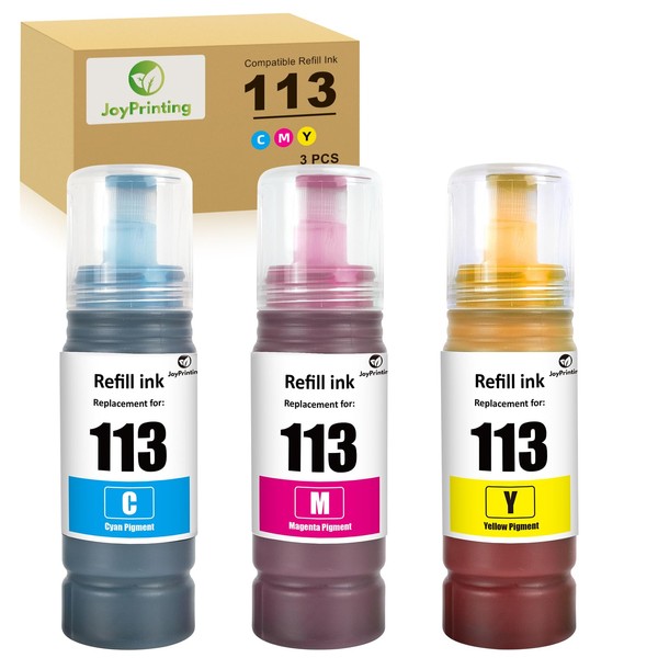 JoyPrinting 113 Pigment Ink Bottle Replacement for Epson 113 Compatible