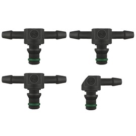 Pack of 4 return nipples for common rail injectors, return nipples, diesel return nipple, injector, return connection with sealing ring, 2/3 ways