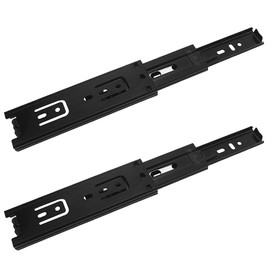 Prmape 2 Pcs Ball Bearing Drawer Runners, Ball Bearing Metal Black Runners Slides Rails Track, 150mm Full Extension Drawer Runner, Heavy Duty 45 kg Load Capacity